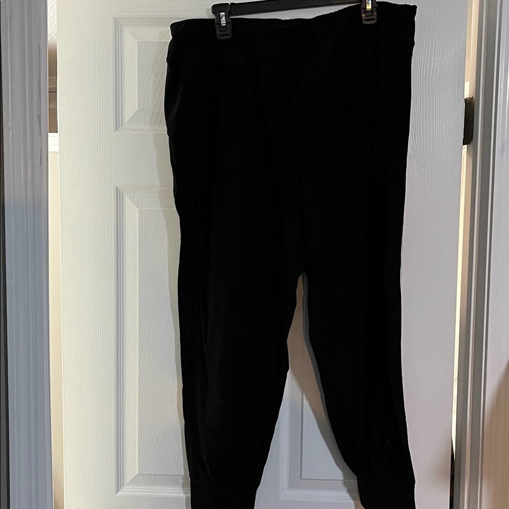 Athletic Black Jogger Bottoms with Reflective Logo - XXXL